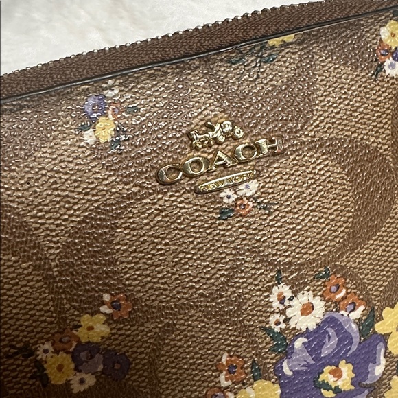 Coach Brown Wallet with Floral Accents - Picture 2 of 6